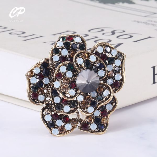 Vintage Pflanze Blumen Blätter Eulen Strass Broschen Modische Hundert Türme Temperament Kleidung Zubehör Pins