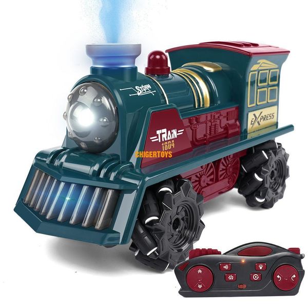 ElectricRC Track Rc Car Retro Stunt Train Drahtlose RC Spray Drift Fernbedienung mit Ton und Licht Elektrische Weihnachtsgeschenke für Kinder 230518