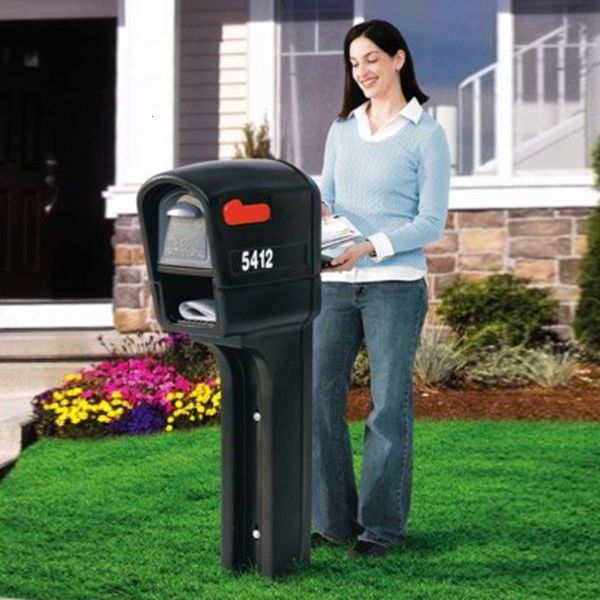 Gartendekorationen Step2 MailMaster Plus Kunststoff-Briefkasten mit schwarzer Oberfläche 230518