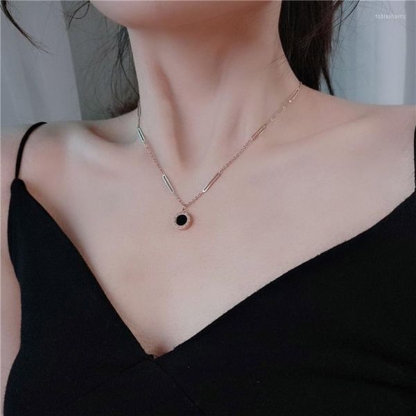 Цепочки милые крошечные нежные ожерелье Dainty Roman Digital Charm Choker for Women Dropship