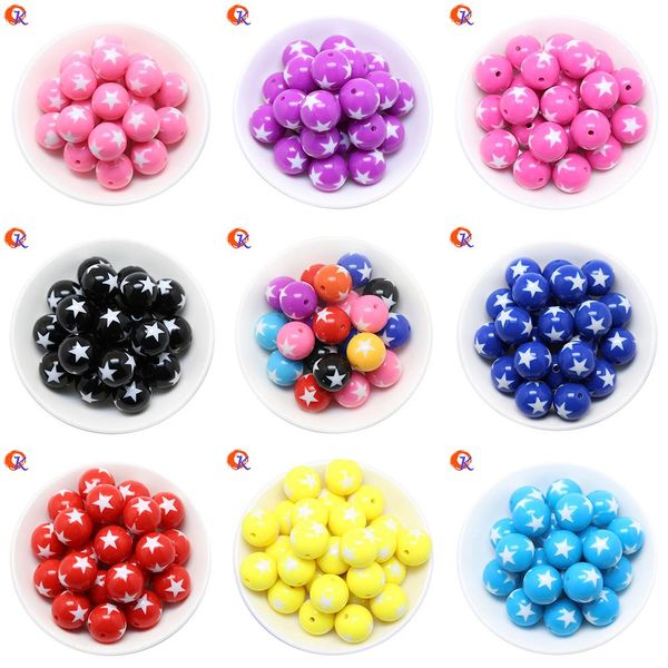 Cristal escolher cores moda grânulo 20mm 100 pçs/lote grandes grânulos redondos grossos estrela em grânulos de resina para chunky diy jóias fazendo