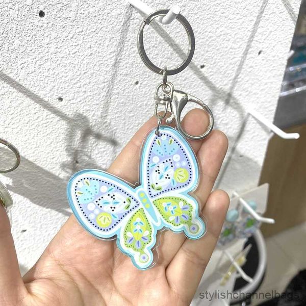 Keychains Flor de coração fofo Butterfly Butterfly Keychain Keyring for Women Grandma Gift New Fashion Girl Girl Pingente Bag Box