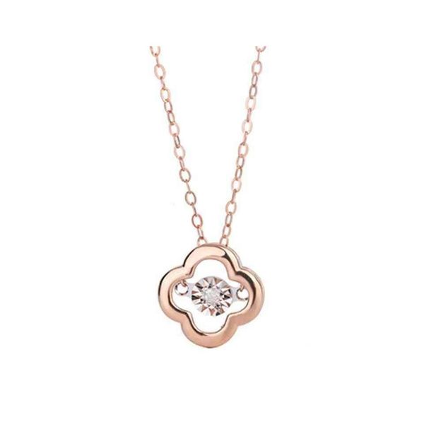 Collane con ciondolo Nines Fashion Dancing Diamond Real Gold 18 Karat Collana Clover 18K Solid Drop Delivery Jewelry Pendenti Otzva Dhzqu