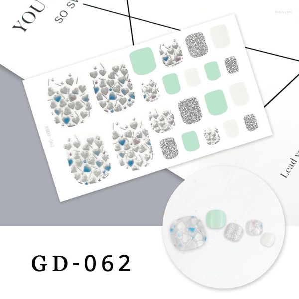 Adesivi per unghie Sanuxc Summer Sticker Piedi autoadesivi per unghie 3D Glitter Manicure Decalcomanie Donne Ragazze Decorano il piede