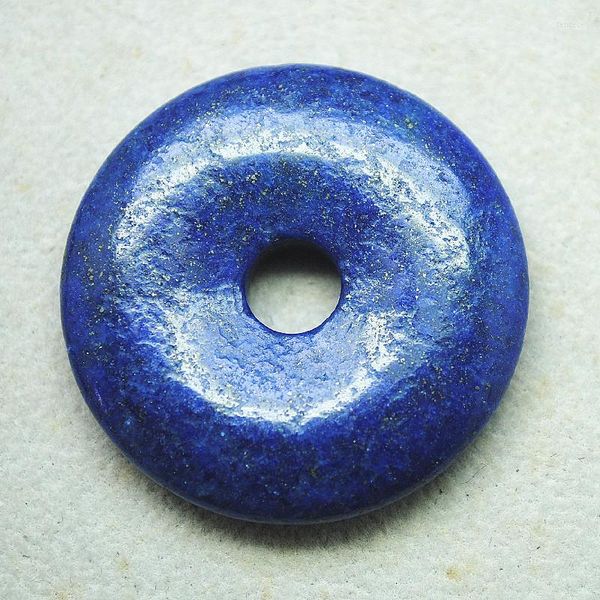 Boncuklar 1pcs doğa lapis lazuli taş kolye çörek şekil 25mm 30mm 40mm 50mm kadın kolyesi için aksesuarlar üst moda