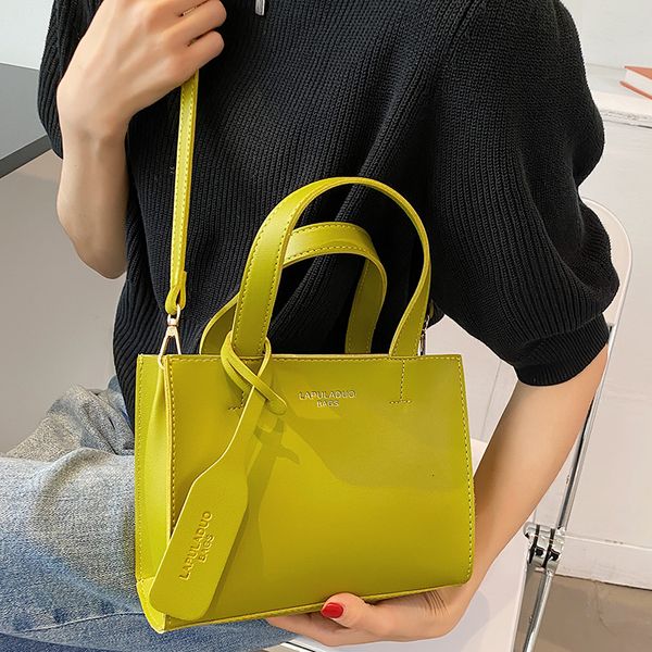 Bolsas de cintura PU de couro PU macio para mulheres cor de cor sólida bolsas de ombro simples feminina designer de tendências bolsas verde 23519