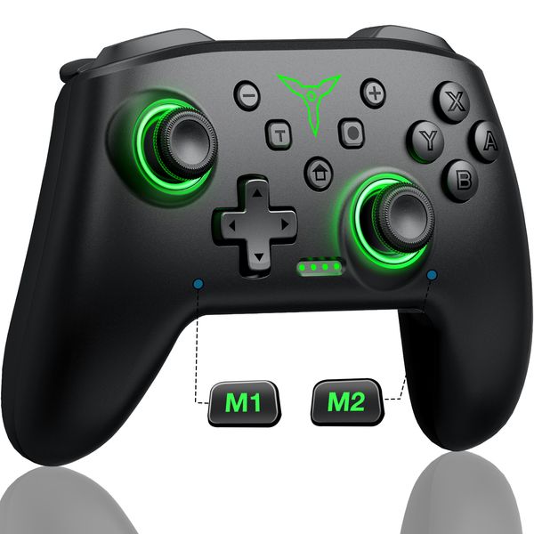 Gamecontroller Joysticks Wireless Controller für Switch OLED Console Pro Gamepad mit 600 mAh wiederaufladbarem Akku, programmierbare Turbofunktion 230518