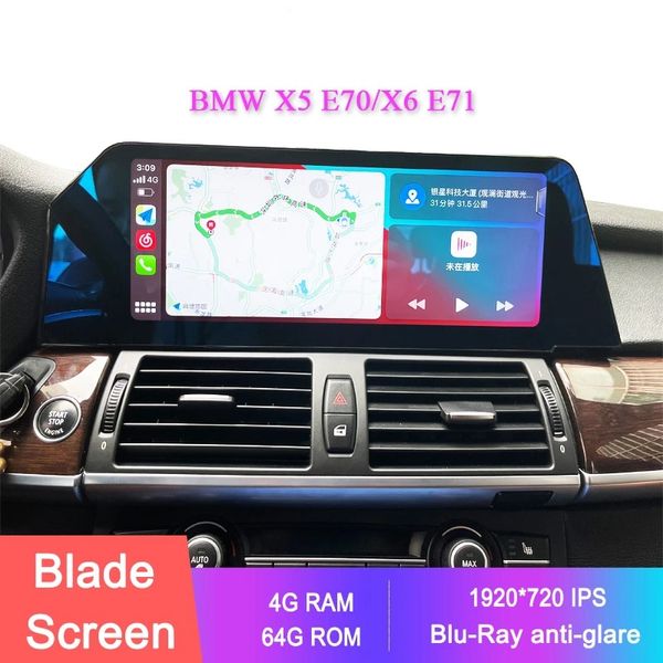 12.3 pollici Blu-Ray Blade Schermo Lettore Multimediale Android Per BMW X5 E70/X6 E71 2008-2013 Autoradio Stereo Autoradio GPS