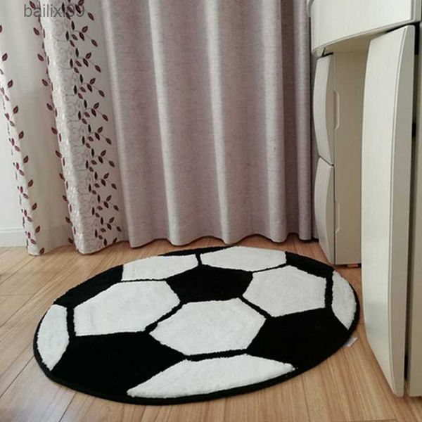 Round Ball Carpet 80cm Super Soft Fluffy Baseball Basket Football Chair Mat Anti-slip Child Game Pad Home Decor Bedroom Area Rug T230519