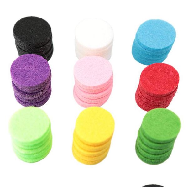 Outra decoração da casa redonda de óleos essenciais almofadas 100pcs/lote dia. 22,5mm Aromaterapia sentiu -se em forma de entrega de gotas de gesto do difusor de 30 mm Ga dhwym