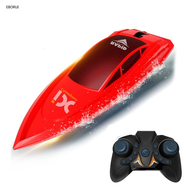 ElectricRC Boats EBORUI RC-Boot, 24 GHz, ferngesteuertes Wasserfahrzeug, spielsicher, für den Außenbereich, Induktion, Poweron-Design, Spielzeug, Geschenk für Kinder, Jungen, Mädchen, 230518