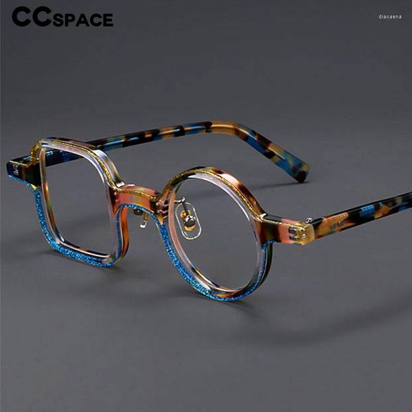 Montature per occhiali da sole 55589 Occhiali da donna in acetato Occhiali da vista da uomo vintage Occhiali da vista con giunzione a due colori Occhiali da lettura