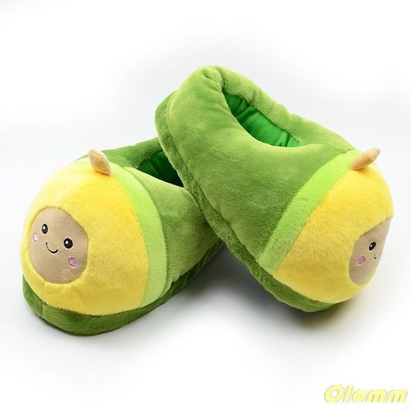 Pantofole da donna al coperto Cartoon Avocado Lovers Warm Woman Plush Shoes Home House Children