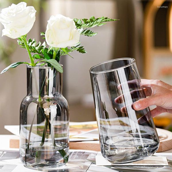 Vasen Nordic Ins Stil Einfache Glas Blumenvase Wohnzimmer Kreative Tischplatte Wasser Kultur Moderne Kleine Topf Home Dekoration