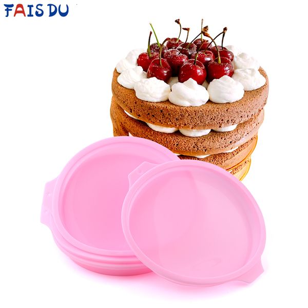 Attrezzi per torte Stampo per mousse a strati rotondi in silicone da 468 pollici Stampo per mousse per torte Forme di cottura 230518