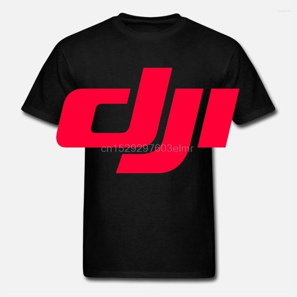 Erkek Tişörtleri DJI Profesyonel Pilot Drone - Özel Siyah T -Shirt Moda Mürettebat Boyun Kısa Kollu Pamuk Üstleri Giyim