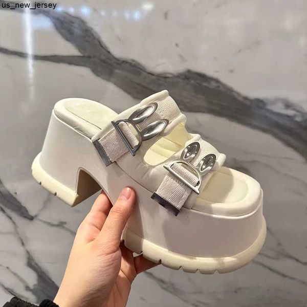 Slippers Brand Heels High Women Slippers Rabbit Bombas grossas grossas Ladies Slides Luxury Platform Beach Women Shoes Flip Flop 2023 Summer J230519