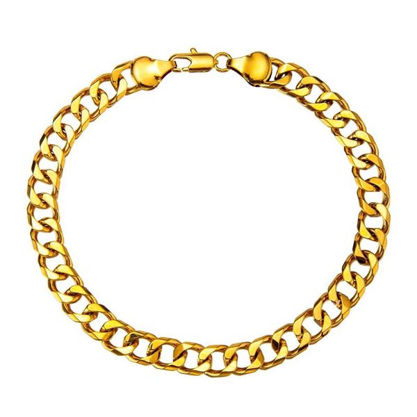 Caviglieri piatti cotti da 7 mm a collegamento cubano a catena oro caviglia bianca 9 10 11 pollici bracciale alla caviglia per donne uomini impermeabili291s291s