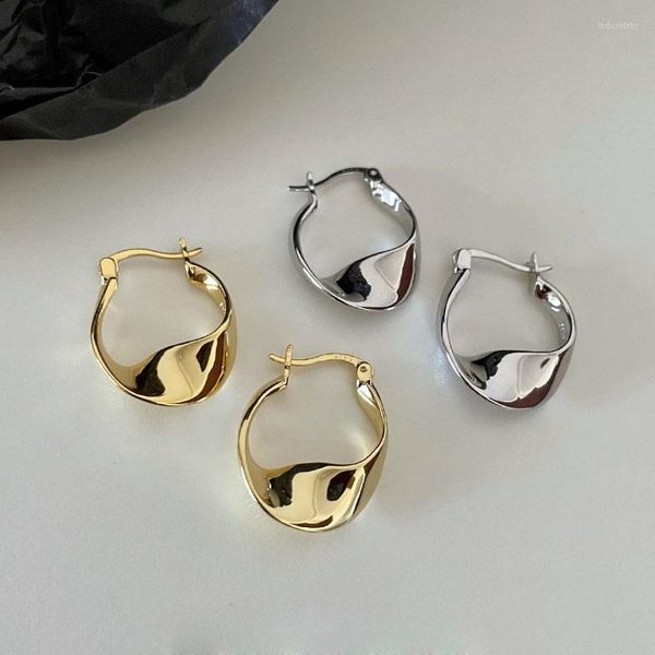 Creolen Unregelmäßige Form Klein Für Frauen Gold Farbe Twisted Kreis Hängen Koreanische Mode Ohr Ringe Schmuck