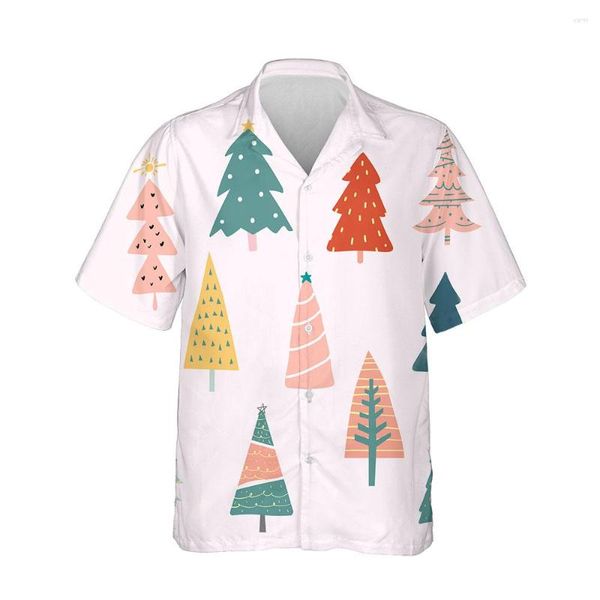 Мужские повседневные рубашки Jumeast 3d рождественский фестиваль одежда блузкая уличная одежда мужская гавайская рубашка с коротким рукавом однорастого рукава.