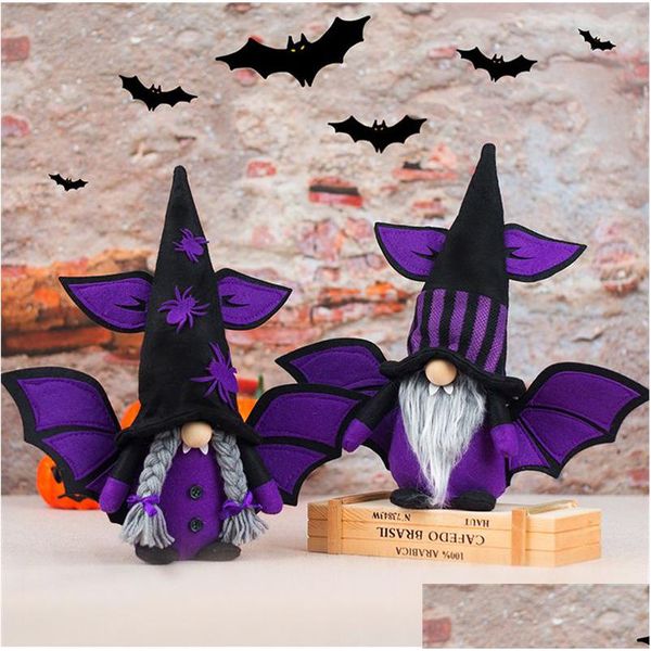 Altre forniture per feste festive Gnomi di Halloween Nano di peluche con ala Tomte fatto a mano Gnomo Tavolo Decorazione per finestre Drop Delivery Home Dh1Uz