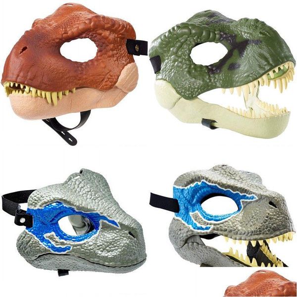 Маски для вечеринок в Хэллоуин Динозавр с движущейся челюстной косплей костюм латекс