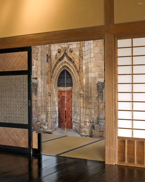 Perde kapı tahtaları bina retro japon yatak odası bölme mutfak girişi asılı yarım yollu