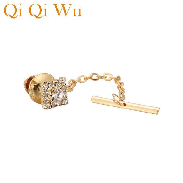 New Golden Square Locking Tie Tack for Mens Elegant Knot Men Tie Pins Guard Backs Clutch per Abbigliamento Wedding Gifs for Guets