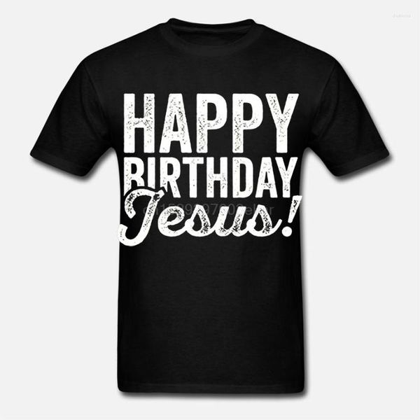 Мужские рубашки с днем ​​рождения Иисус Кристиан Счастливого Рождества Футболка