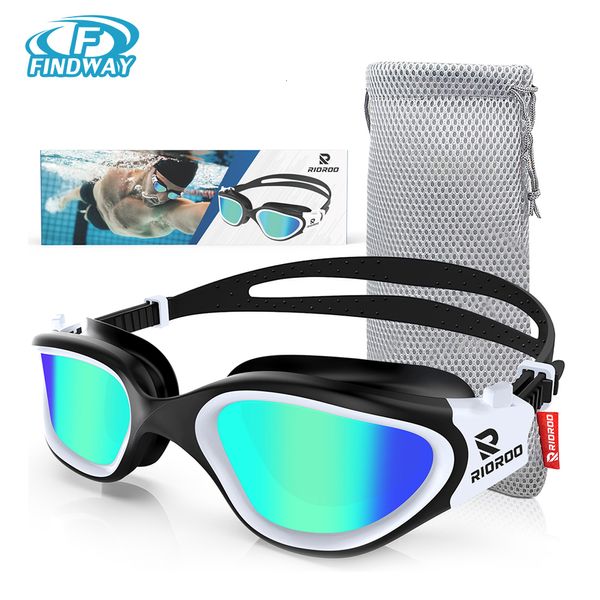 Goggles Yüzme Gözleri Yetişkinler Polarize Yüzme Gözlük Anti Fogno Sızıntısı Geniş Görmeuv Koruma Professional Havuz Açık Su 230518