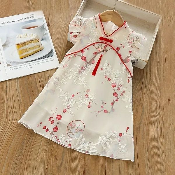 Abiti da ragazza Bambini Ragazze Abito estivo Stile cinese Hanfu Cheongsam Abito per bambini Baby Little Girl Princess Dress 230519