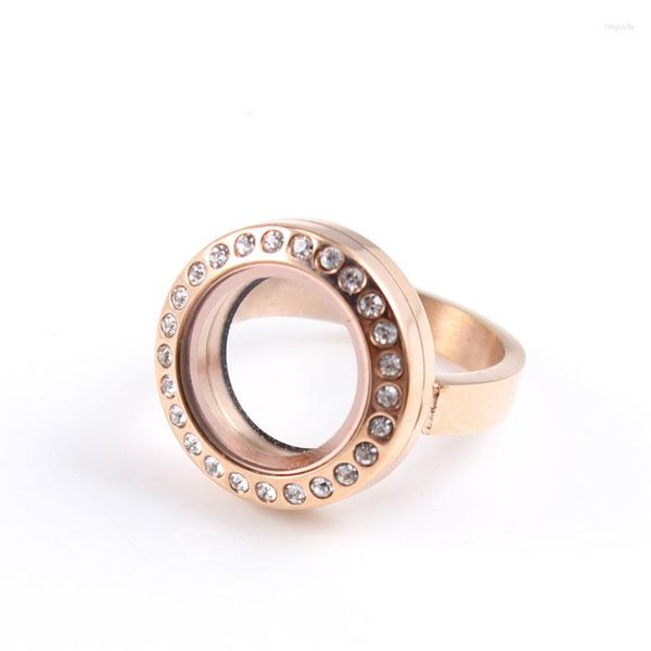 Anéis de casamento 10pcs/lote Living Living Flutuante Ring Memory Aço inoxidável Charmos de 20 mm para mulheres
