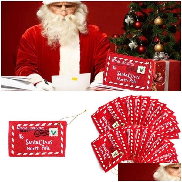 Decorações de Natal Envelope Pingente Acessórios de Árvore Titulares de Candidatos de Cartão de Caixa de Cabine
