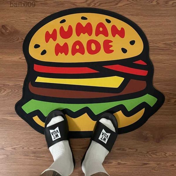 Tappeti Welcome Cartoon 3D Food Floor Carpet Delicious Hamburger Stampe Tappeti Casa Sala per la casa Soggiorno Tappeto Tappetini antiscivolo T230519