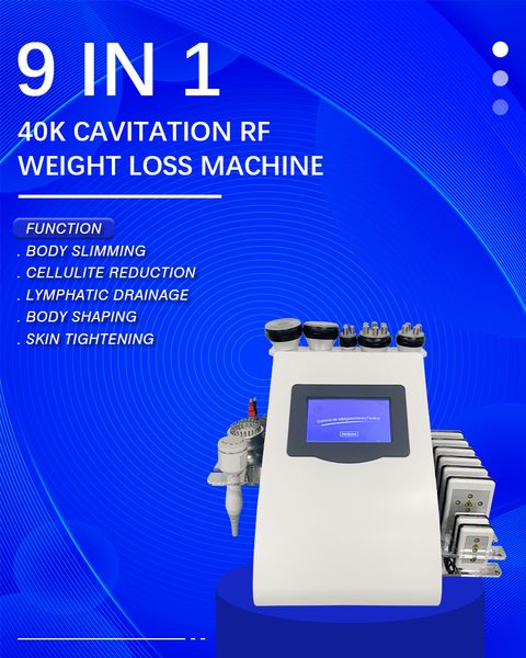 Profesyonel en yeni 601s 9 in 1 lipo lazer zayıflama cilt sıkma sistemi rf vakum ultrason kavitasyon ems pedler yağ azaltma selülit çıkarma makinesi