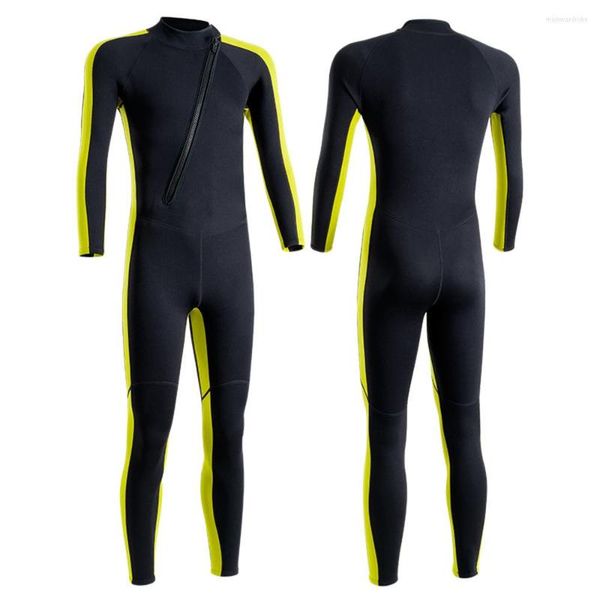 Kadın mayo erkekler 2mm neopren moda ön fermuar wetsuit tek parça uzun kollu sıcak soğuk geçirmez yüzme şnorkel sörf 2023