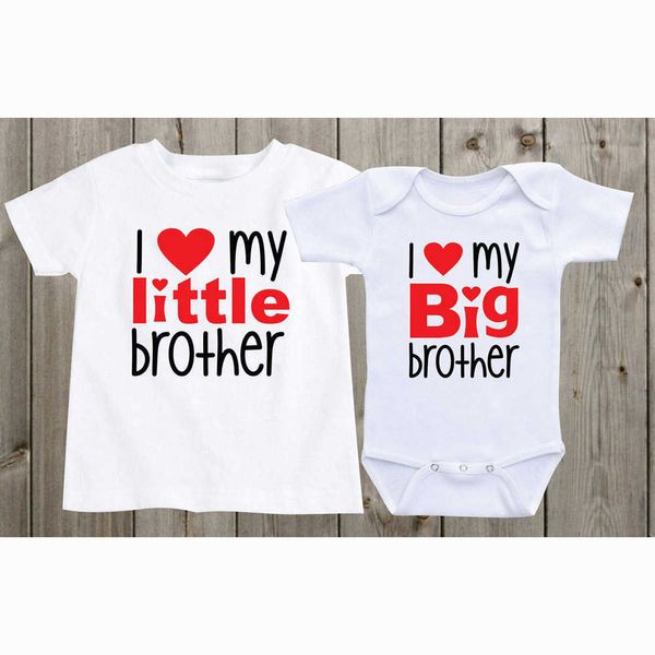 Abiti coordinati per la famiglia Camicia abbinata per sorelle camicia 2 Amo il mio fratello maggiore fratellino camicia abbinata baby shower regalo G220519