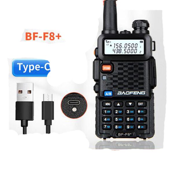 Originale Baofeng BF-F8 + Walkie Talkie TYPE-C Ricarica Dual Band Vhf Uhf SMA-F Radio bidirezionale BF F8 + F8 Comunicador Ham CB FM Radio SOS Range Hf Transceiver Vs UV-5R