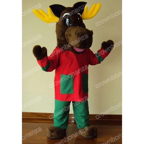 Simulazione Costumi di mascotte di alce di Natale Carnevale di cartoni animati Unisex Adulti Outfit Festa di compleanno Halloween Christmas Outdoor Outfit Suit