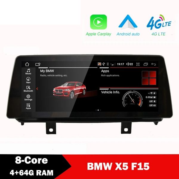 CarPlay Car Rádio Android para BMW X5 F15 X6 F16 2014-2017 NBT EVO Sistema EVO Multimedia Navigation 4G LTE WIFI GPS Headunit