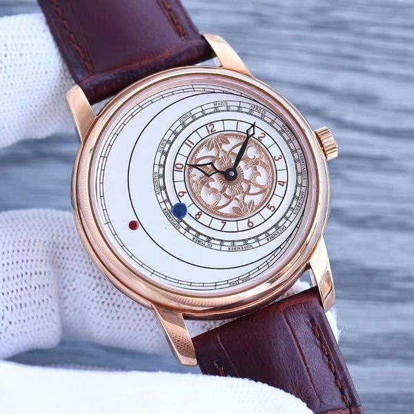 Patekp Art orologi di qualità master di alto design originale 1400 movimento manuale a catena abito da uomo d'affari con accumulo di energia 48 ore di orologio di lusso ad alte prestazioni