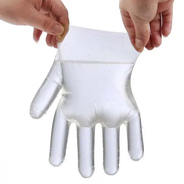 Toptan çıkış plastik tek kullanımlık eldivenler tek kullanımlık gıda hazırlığı glof pe poligloves yemek pişirme için gıda elleçleme ev temizleme aletleri elini korumak