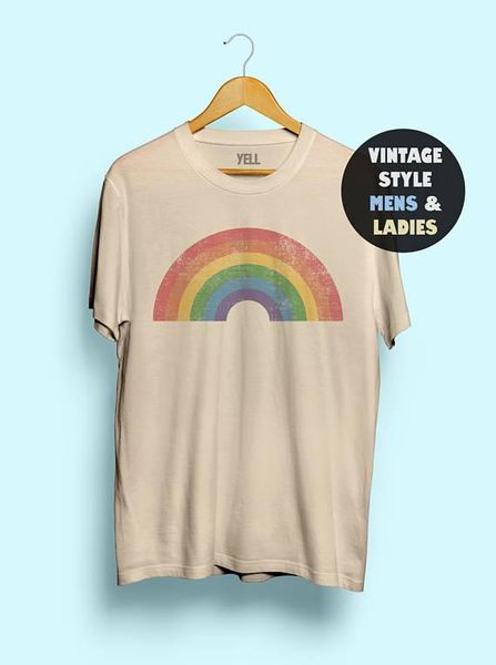 Camisetas camisetas caçadoras de arco-íris vintage camiseta de camiseta gay camise