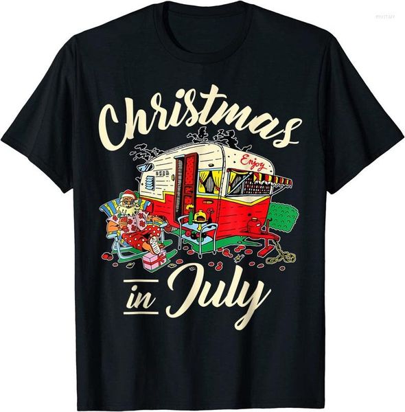 Magliette da uomo Goditi il Natale a luglio Hippie RV Camping Lover T-Shirt