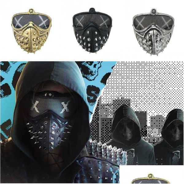 Máscaras de festa Halloween punk diabo máscara cosplay rebite Death Grim Reaper Masquerade Drop Deliver