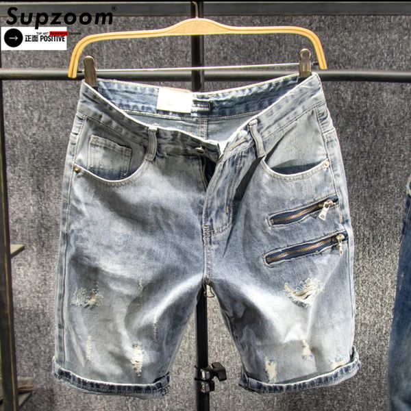 Mens Jeans supZoom chegou a moda imprimindo impressão de verão Fly Fly Stoashed Casual Cotton Shorts Men 230519