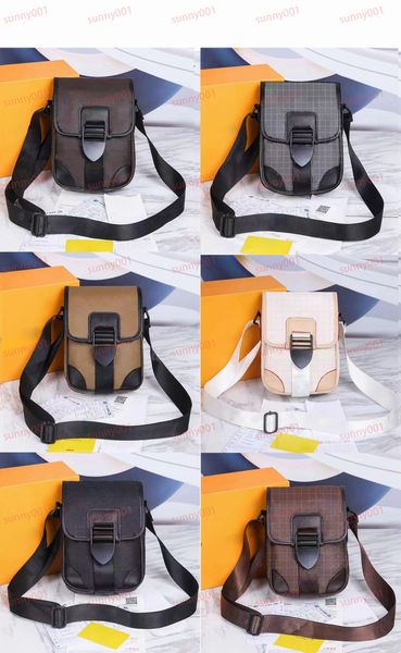 Unisex cep telefonu çantası baskılı çiçek ızgarası mini messenger çantası manyetik toka kapak crossbody çantaları erkek ve kadın cüzdanları