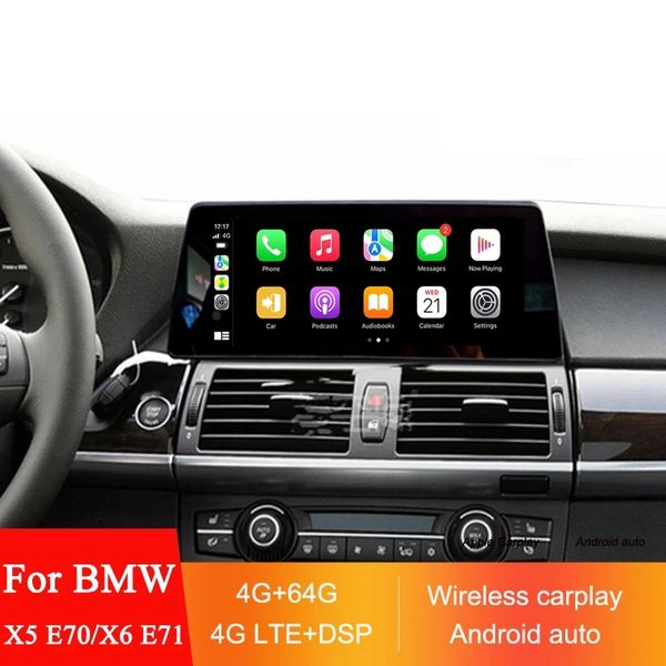 Android Radio Ram 4G ROM64G Multimedia Player para BMW X5 E70 CIC/X6 E71 2008-2013 BT Wi-Fi GPS CarPlay Screen