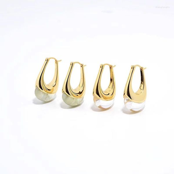 Brincos de argolas Mulheres manguito de ouvido S925 Cristal de anel de ouro prateado de ouro Pré -prehnite para clipe de parte do aniversário feminino em acessórios de jóias