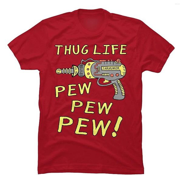 Magliette da uomo LVTIANRAN Thug Life Pew Funny Graphic Shirt Maglietta unisex Fashion Top Tee Men Cool Tees Tops